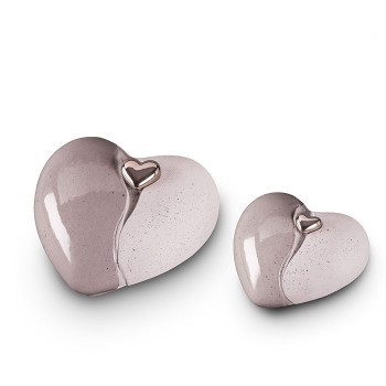 schrijven Luchten kopen Keramische hart-urn met afneembaar zilveren hart - grijs - groot